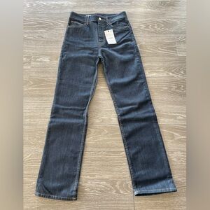Zara Dark Wash High Rise Straight Leg Jeans